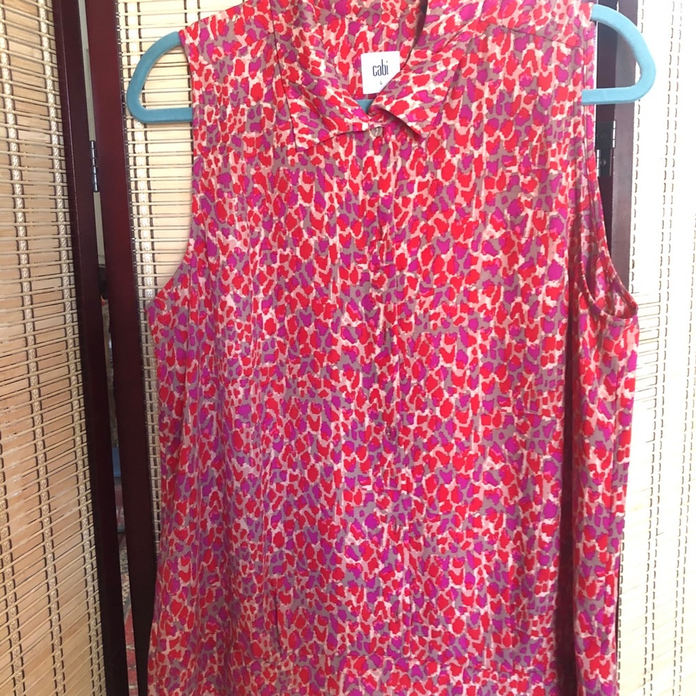 Cabi Pink and Orange Sleeveless Top Blouse